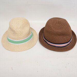 Baby Boy Straw Fedora Hats Lot – Gymboree XS/S & Janie and Jack 6–12M